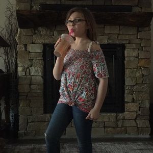 Shirt dress cold shoulder flower print